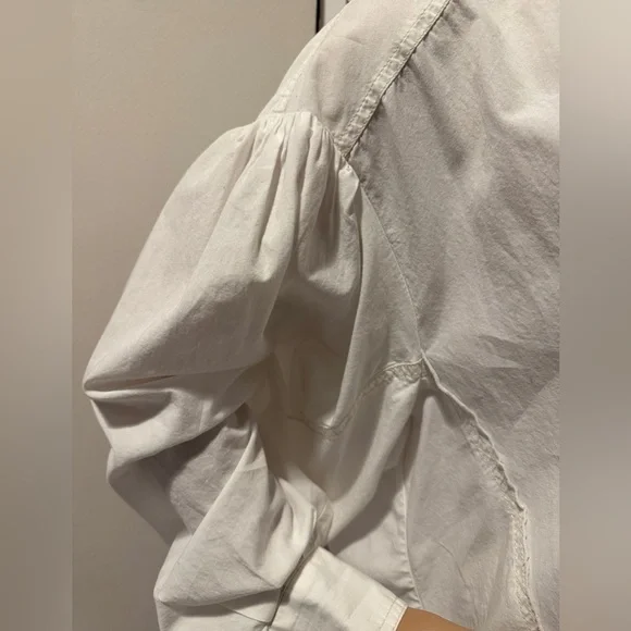 Free People We The Free Happy Hour Poplin White Oversized Button Down.